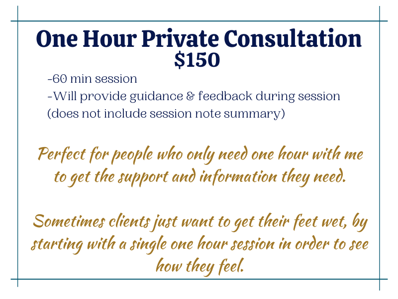 1 hour consultation to get the support and info you need