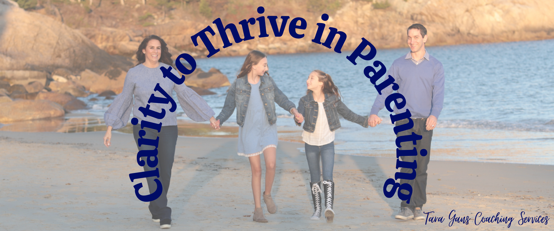 A loving family, mom, dad and two siblings smiling and happy and connected representing the clarity and support parent coaching provides